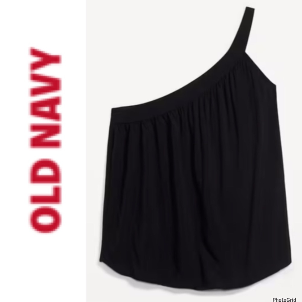 Old Navy XL black one shoulder tank top NWT